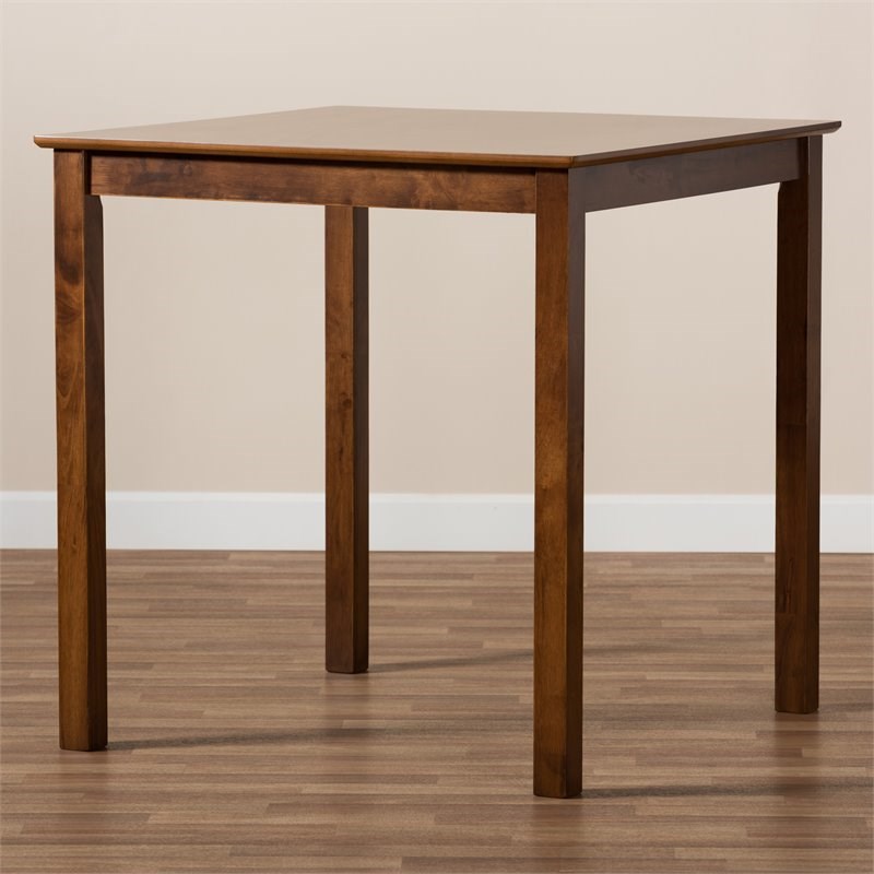 Baxton Studio Lenoir Walnut Brown Finished Wood Counter Height Pub Table