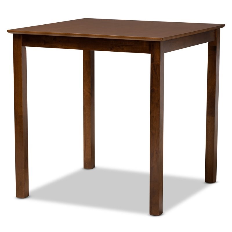 Baxton Studio Lenoir Walnut Brown Finished Wood Counter Height Pub Table