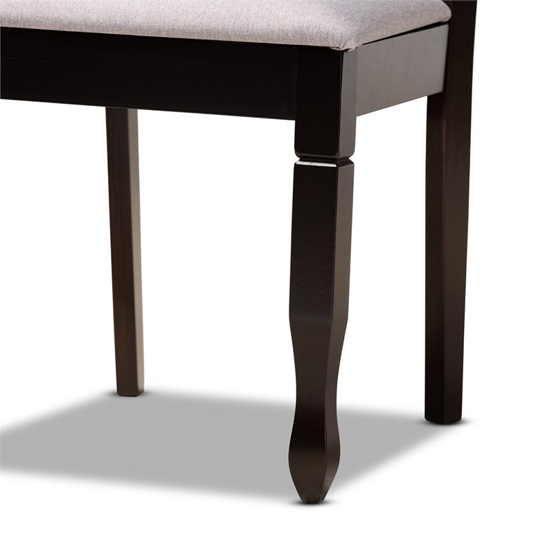 Baxton Studio Lanier Gray Fabric Espresso Finished Wood 2-Piece Dining Chair Set