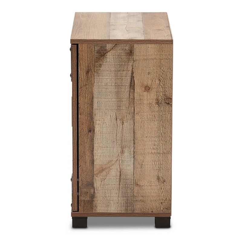 Baxton Studio Cyrille Finished Wood 2-Door Shoe Cabinet