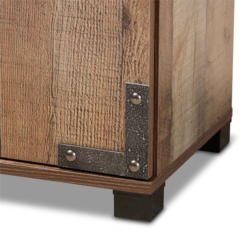 Baxton Studio Cyrille Finished Wood 2-Door Shoe Cabinet