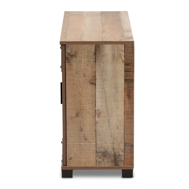 Baxton Studio Cyrille Finished Wood 3-Door Shoe Cabinet
