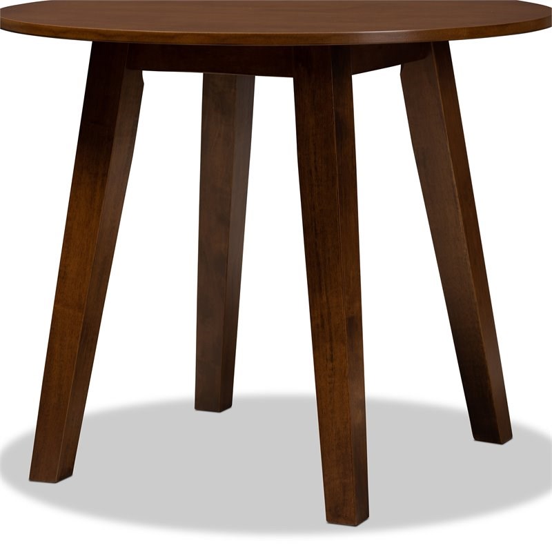 Baxton Studio Ela Walnut Finished 35-Inch-Wide Round Wood Dining Table