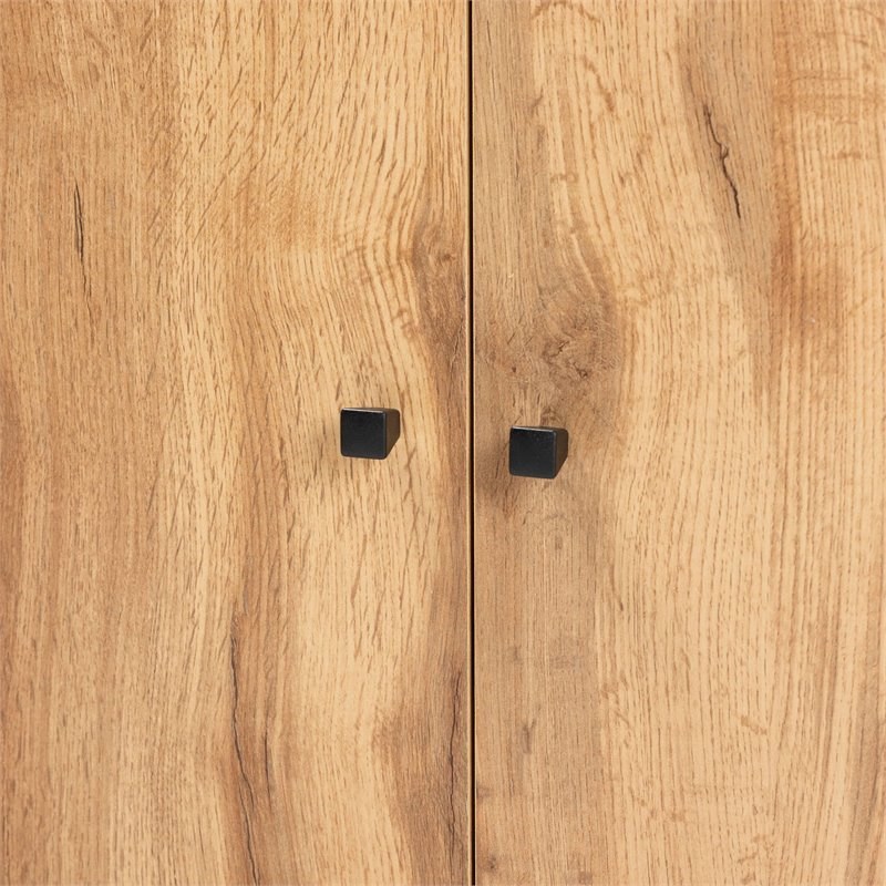 Baxton Studio Rossin Oak Brown Finished Wood 2-Door Entryway Shoe Cabinet
