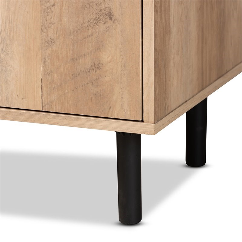 Baxton Studio Patterson Oak Brown Finished 1 Drawer Kitchen Storage Cabinet 182 21003 11281 Cymx