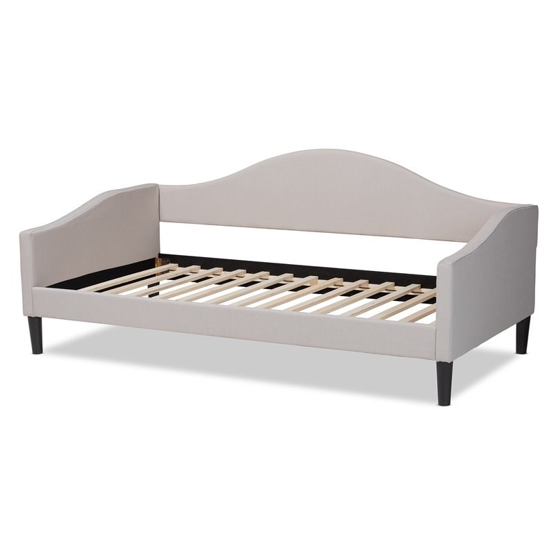 Baxton Studio Milligan Beige and Dark Brown Finished Wood Twin Size Daybed