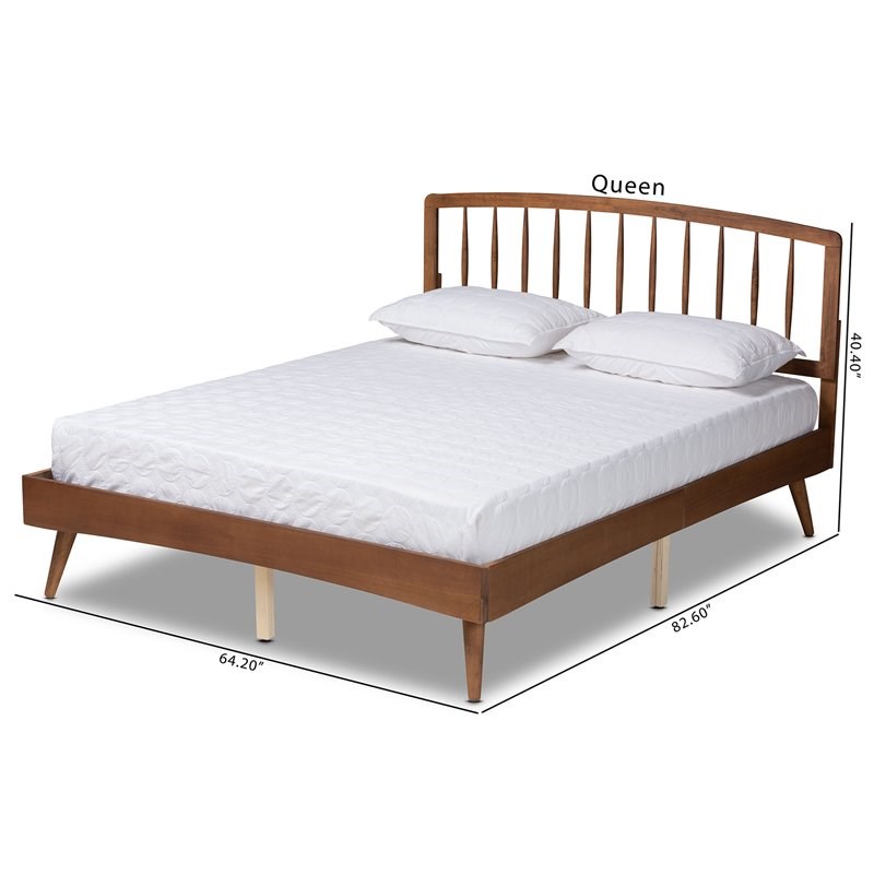 Baxton Studio Paton Walnut Brown Finished Wood Queen Size Platform Bed