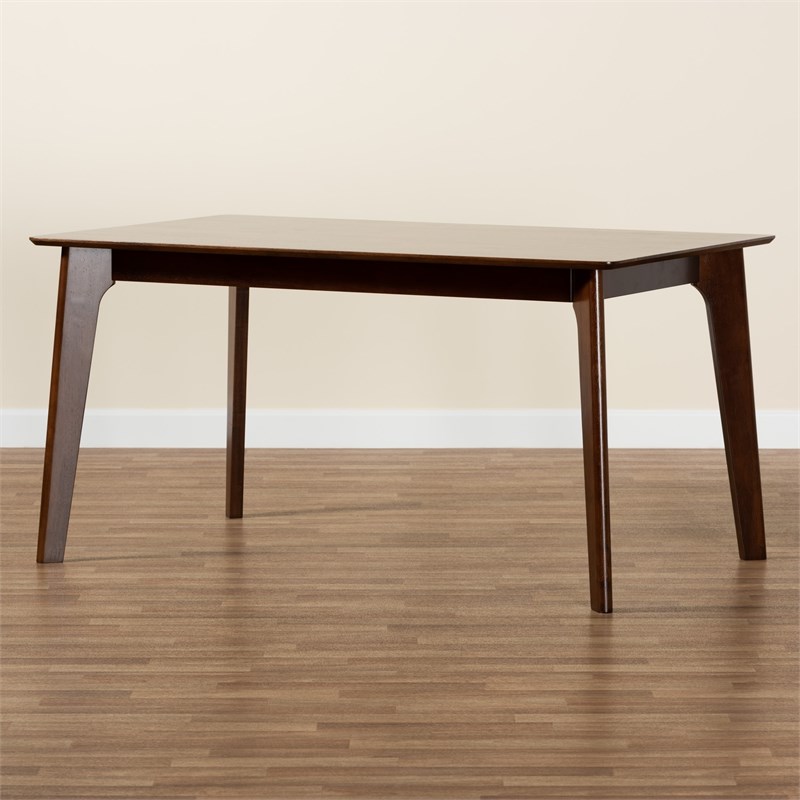 Baxton Studio Seneca Dark Brown Finished Wood 59-Inch Dining Table