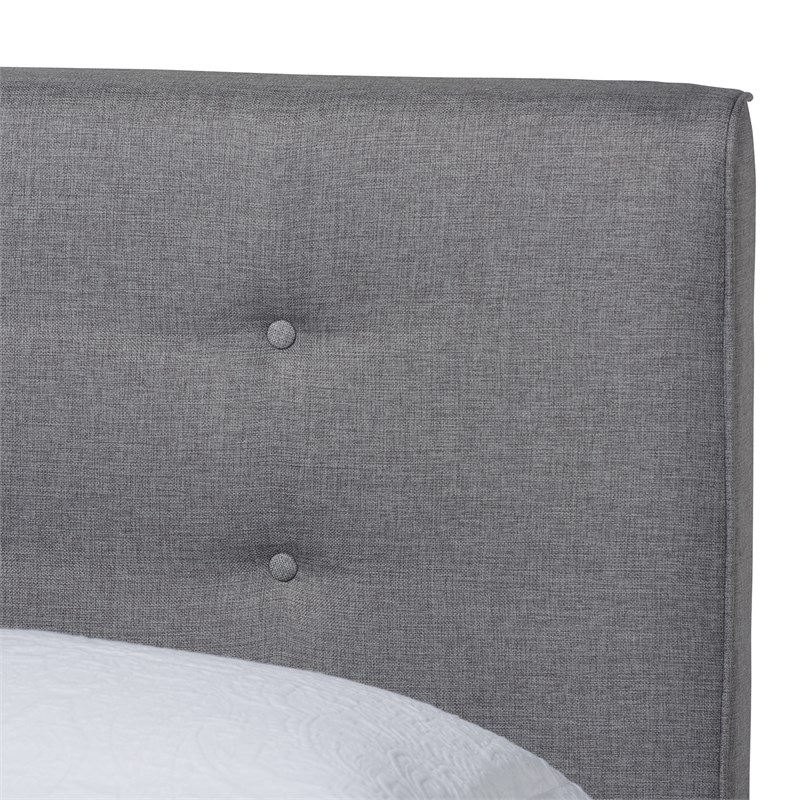 Baxton Studio Jonesy Grey Fabric Upholstered Queen Size 3-Piece Bedroom Set