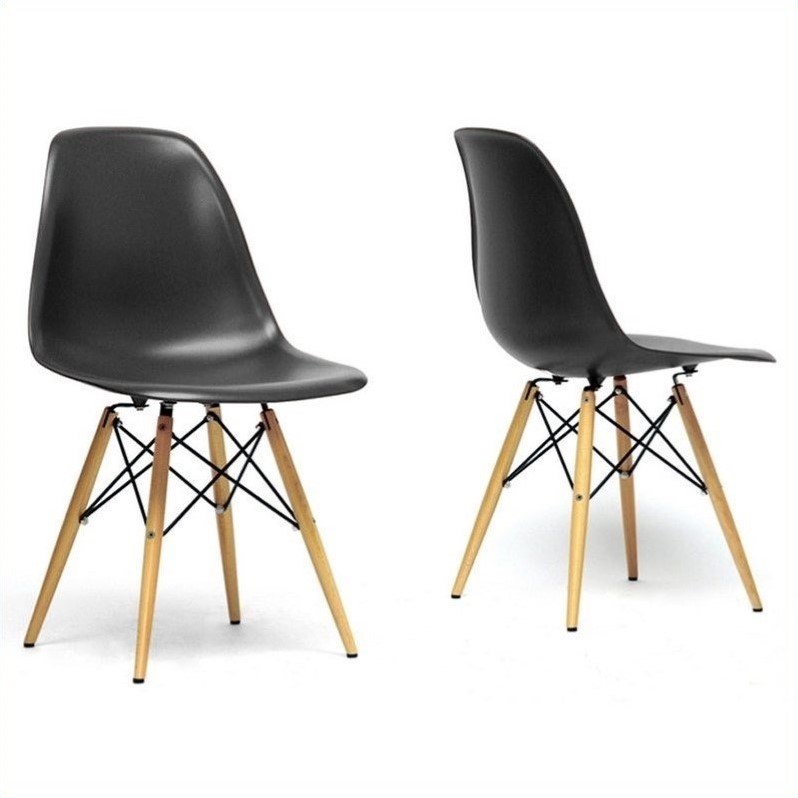 Azzo Shell Dining Chair in Black (Set of 2)