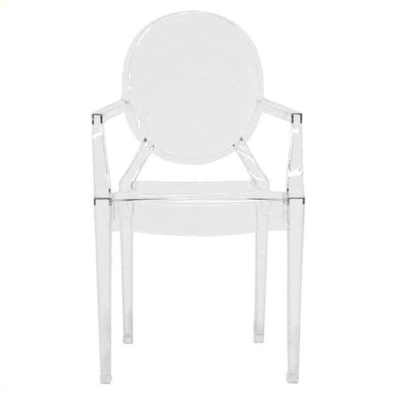 Dymas Armed Ghost Chair in Clear (Set of 2)