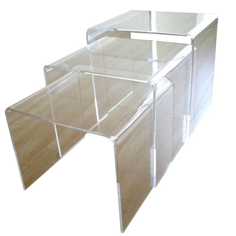 Table Display Stands in Clear (Set of 3) Homesquare