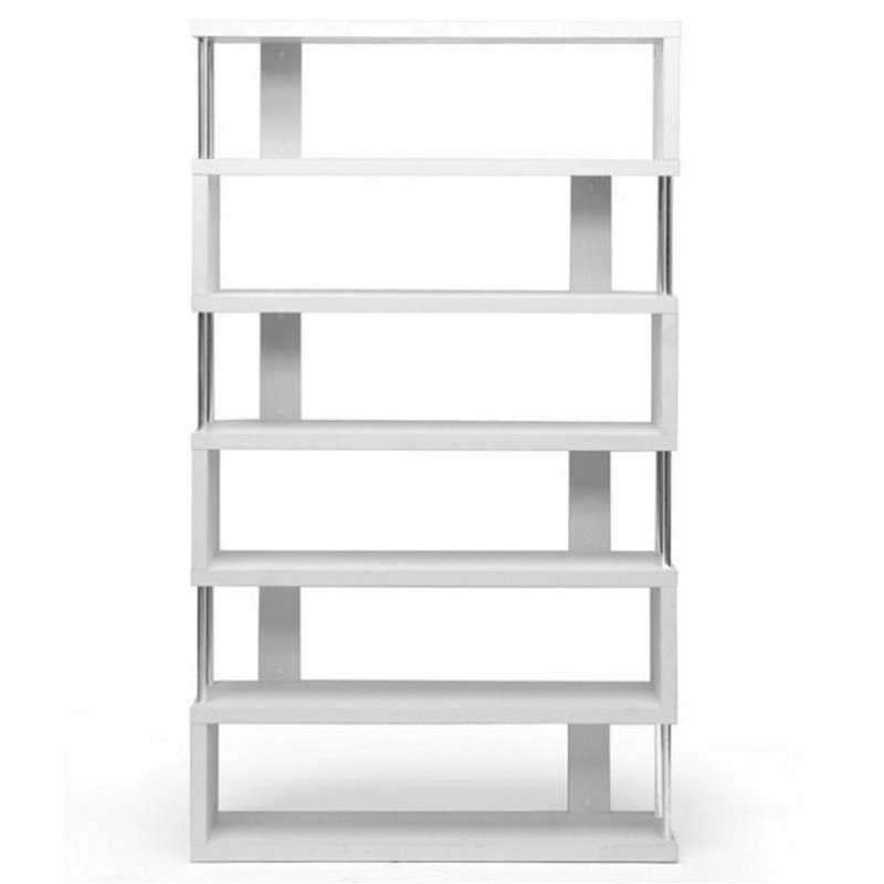 Barnes 6 Shelf Modern Bookcase in White
