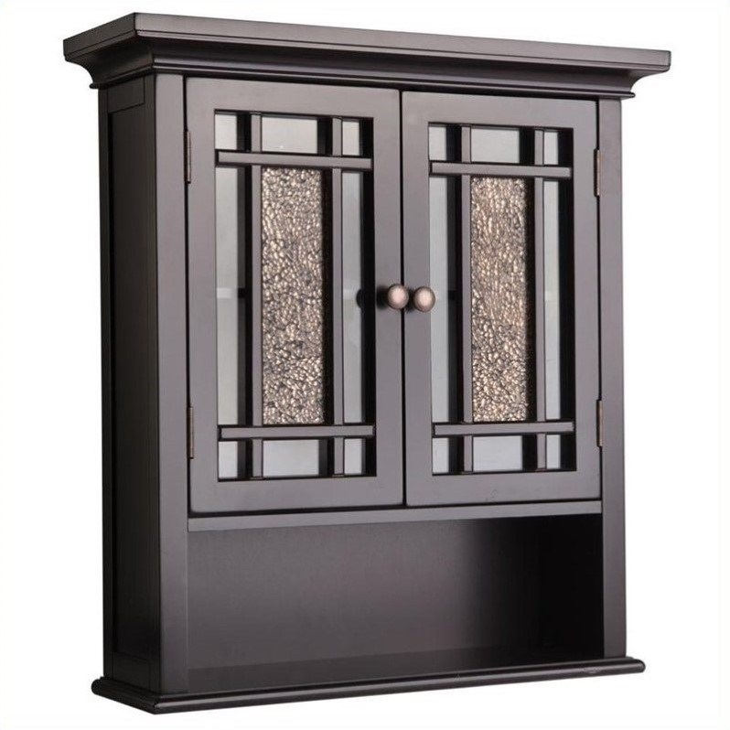 Elegant Home Fashions Windsor 2-Door Wall Cabinet in Dark Espresso
