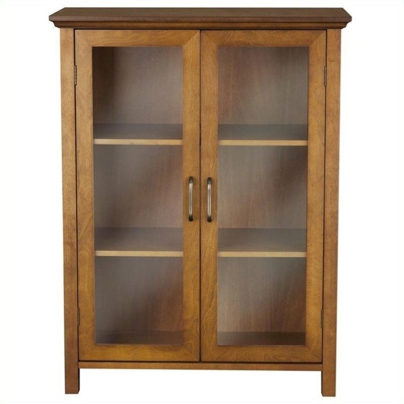 Elegant Home Fashions Avery 2-Door Floor Cabinet in Oil Oak