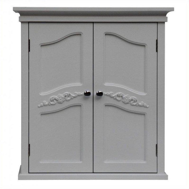 Elegant Home Fashions Versailles 2-Door Wall Cabinet in White