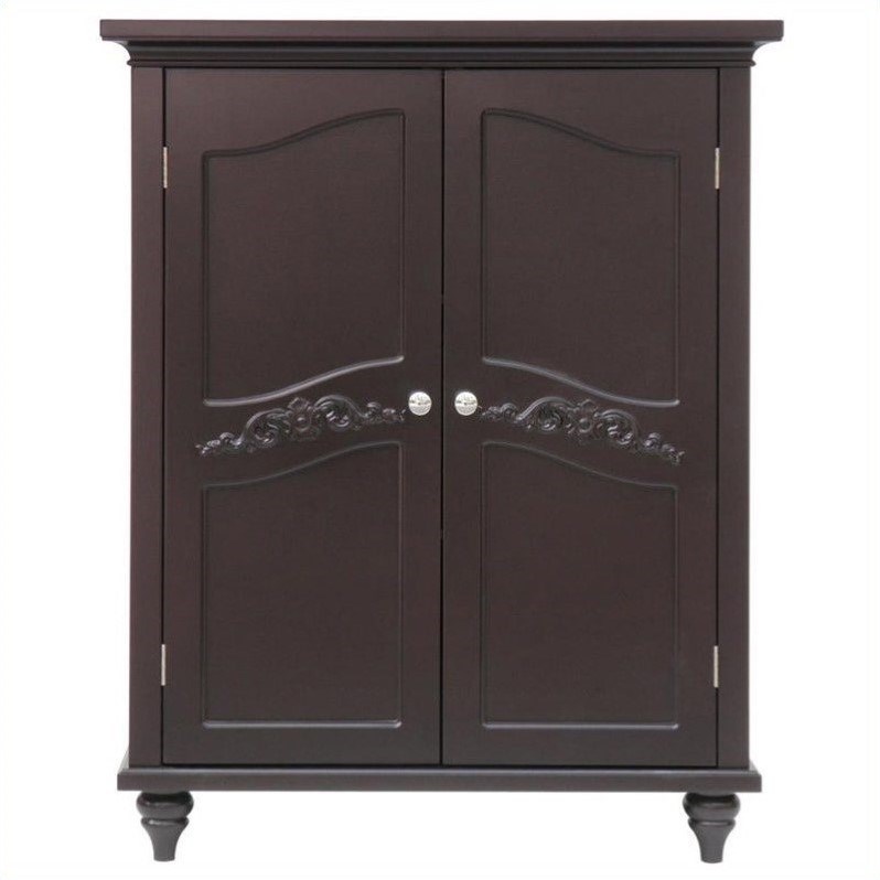 Dark Espresso Elegant Home Fashions ELG-534 Windsor Double Door Floor Cabinet 