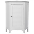 Elegant Home Fashions Slone 1-Door Corner Floor Cabinet in White