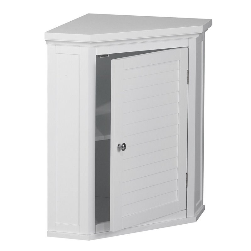 Slone Wall Cabinet 2 Shutter Doors for Bathroom/Kitchen Storage White or Black 