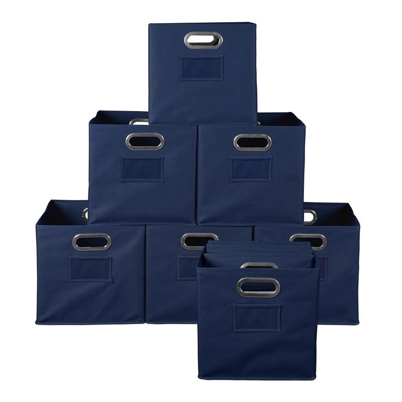 Niche Cubo Set of 12 Foldable Fabric Storage Bins- Blue