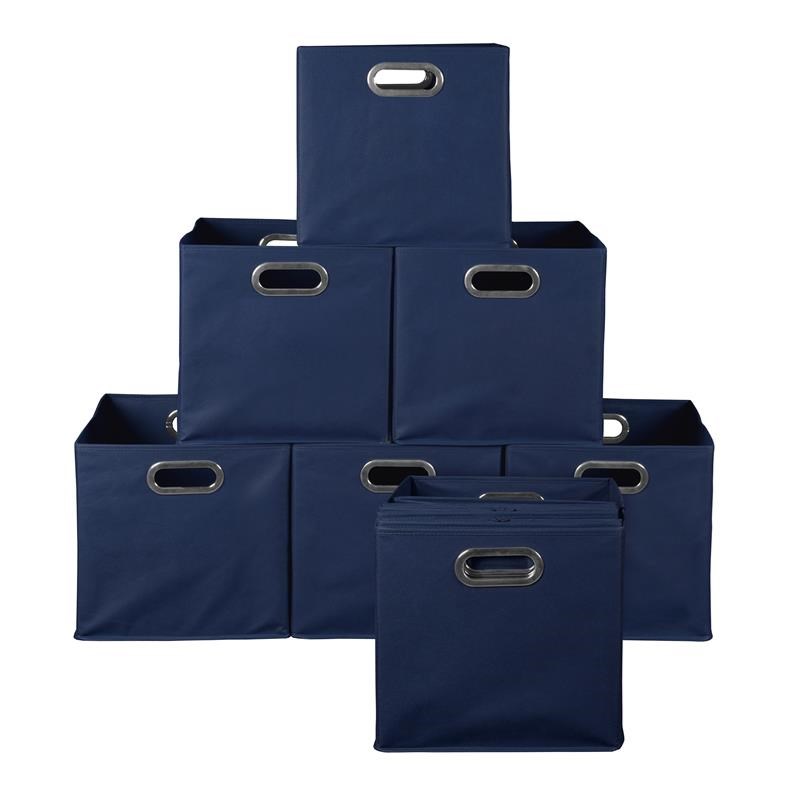 Niche Cubo Set of 12 Foldable Fabric Storage Bins- Blue