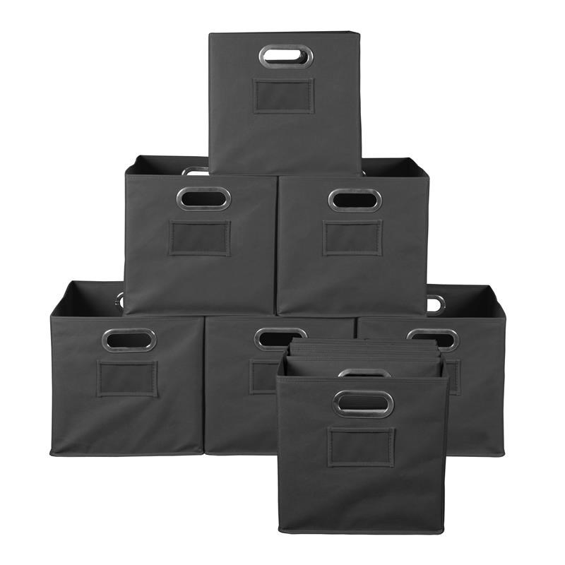 Niche Cubo Set of 12 Collapsible Fabric Storage Bins in Grey