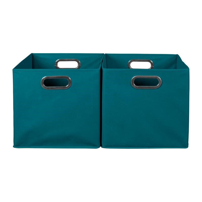 Niche Cubo Storage Set of 2 Collapsible Fabric Storage Bins in Teal
