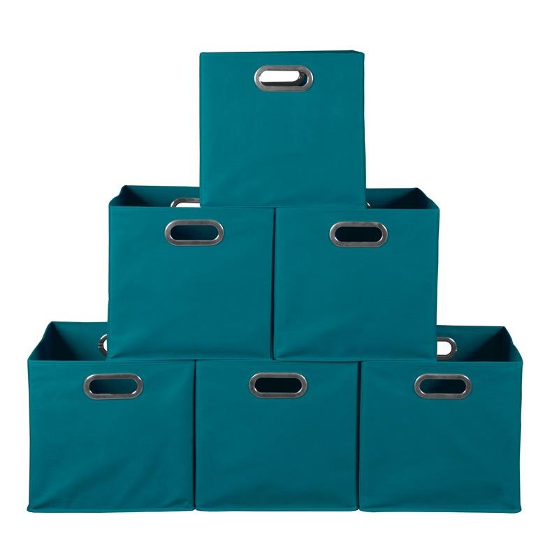Niche Cubo Storage Set of 6 Collapsible Fabric Storage Bins in Teal