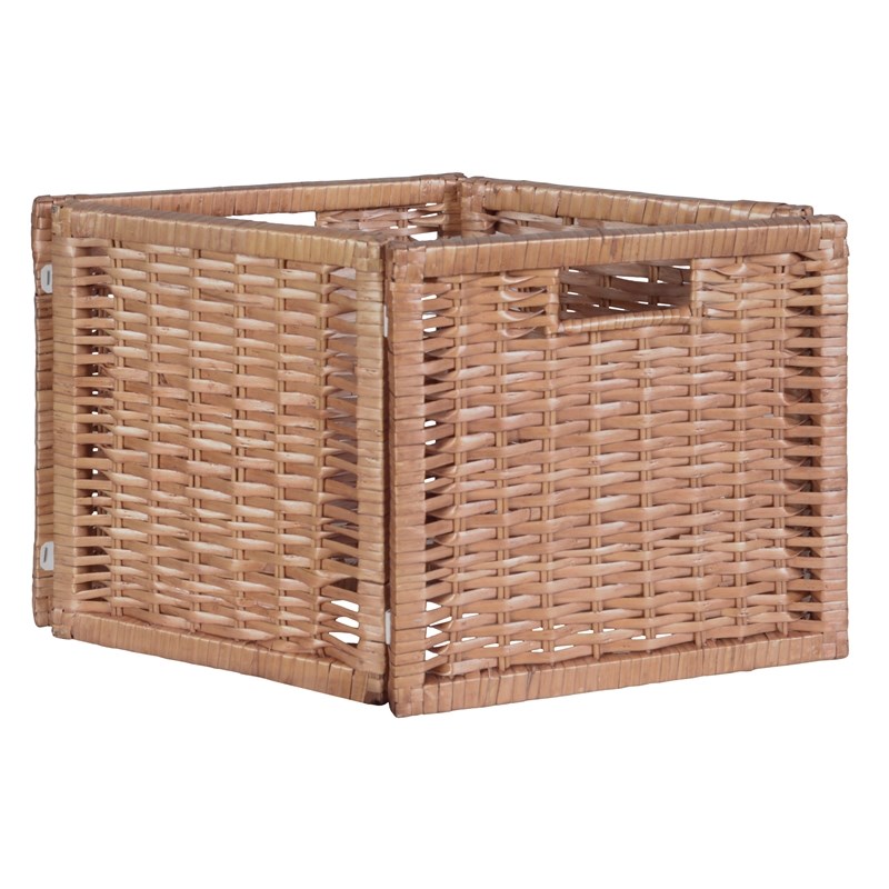 Niche Cubo Storage Set - 12 Cubes and 6 Wicker Baskets- White Wood Grain/Natural