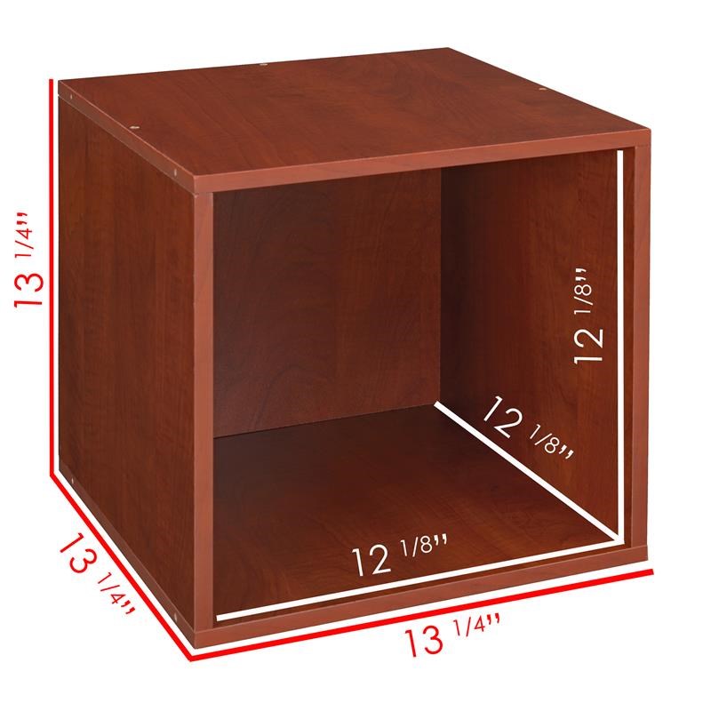 Niche Cubo Storage Set- 2 Full Cubes/2 Half Cubes w/ Foldable Bins- Cherry/White