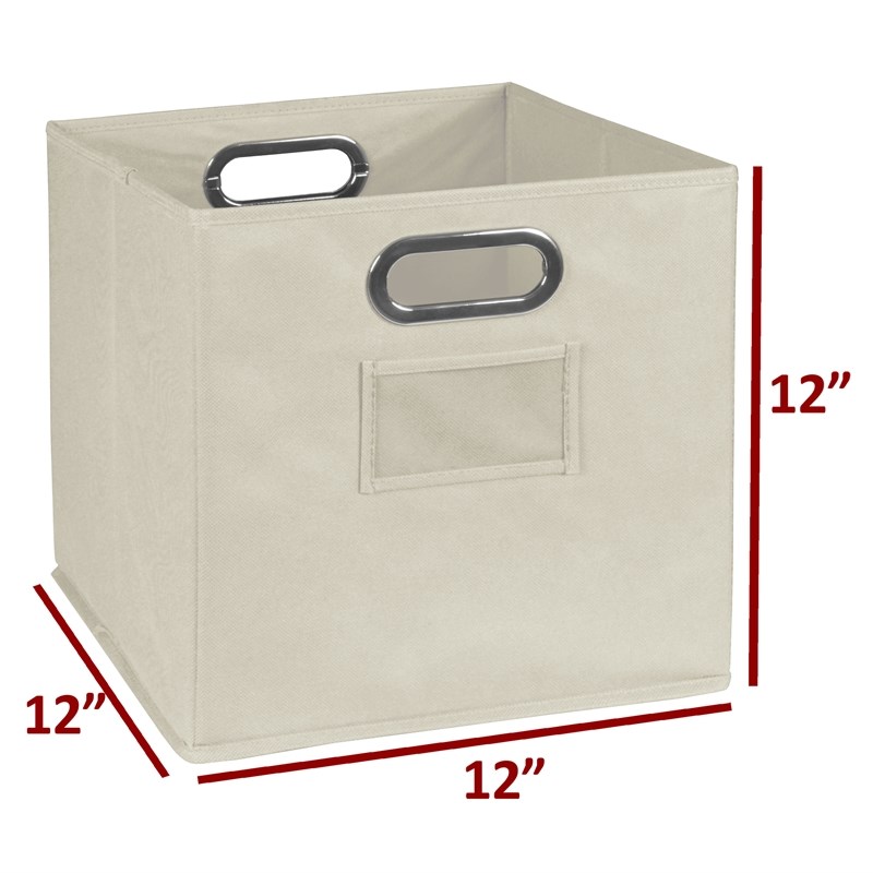 Niche Cubo 4-Cube Storage Set in Truffle with 2 Canvas Tote Bins