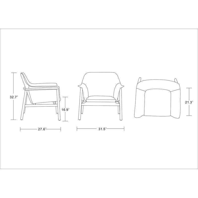 Miller Green  Walnut Modern Linen Weave Upholstered Accent ChairSet of 2