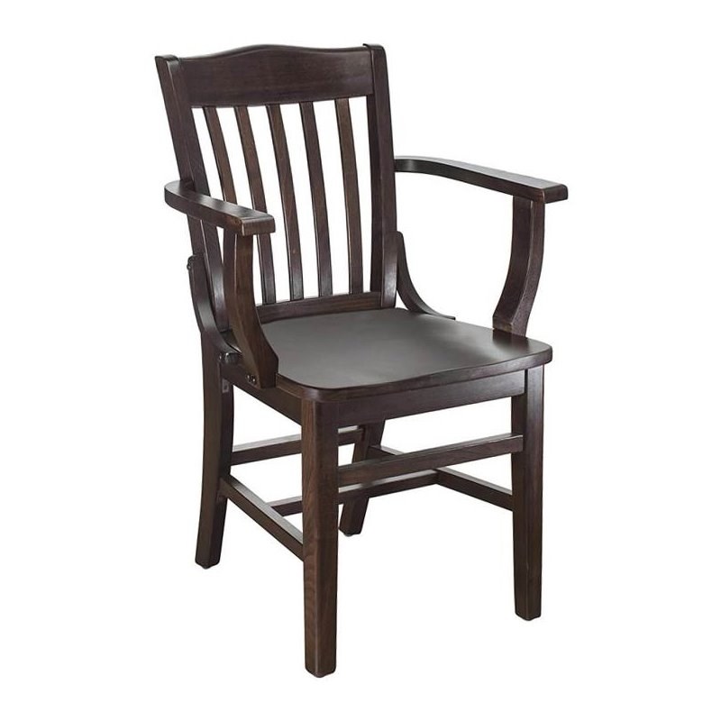 Beechwood Mountain Schoolhouse Dining Arm Chair in Walnut Homesquare