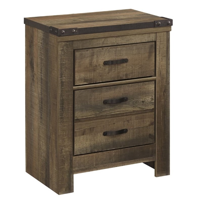 Ashley Furniture Trinell 2 Drawer Night Stand in Brown