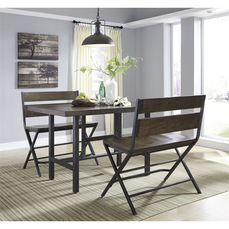 Ashley Furniture Kavara Counter Height Dining Table in Medium Brown