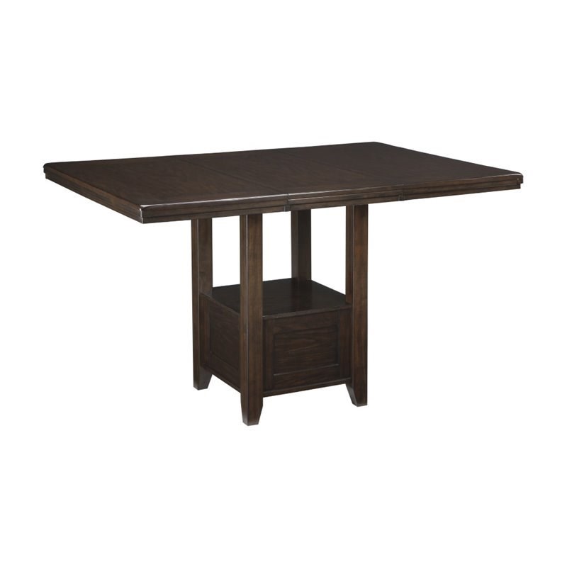 Ashley Haddigan Extendable Counter Height Dining Table in Dark Brown