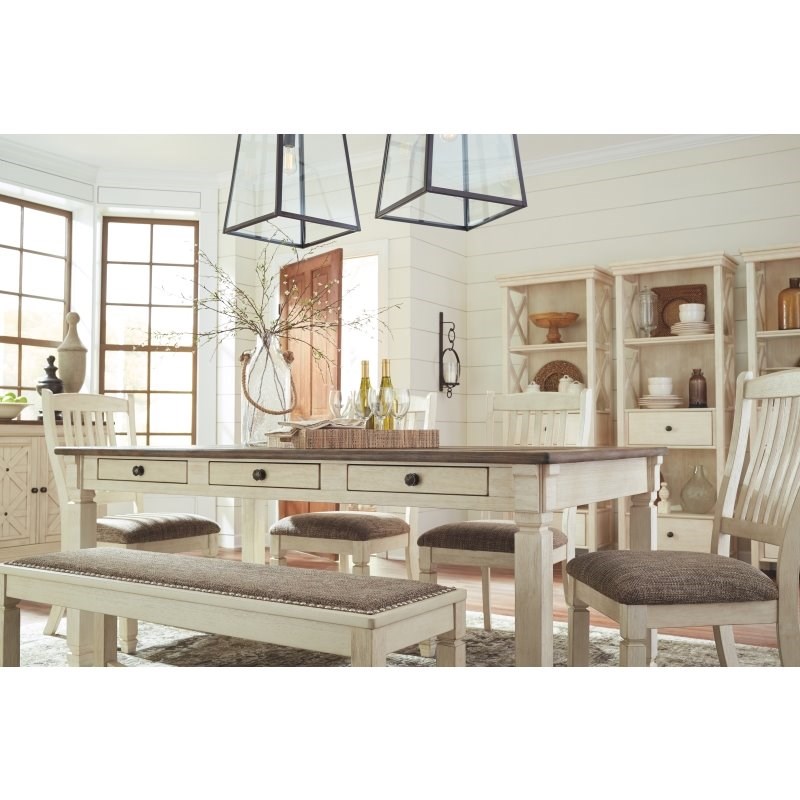 ashley furniture bolanburg dining table in white d64725