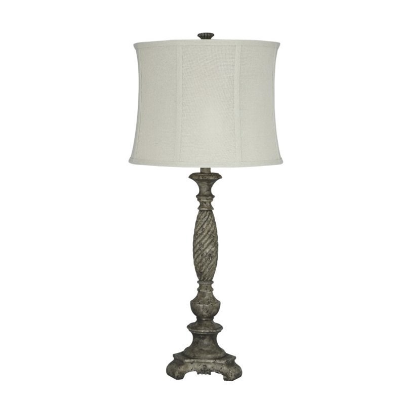 Ashley Furniture Alinae Poly Table Lamp in Antique Gray