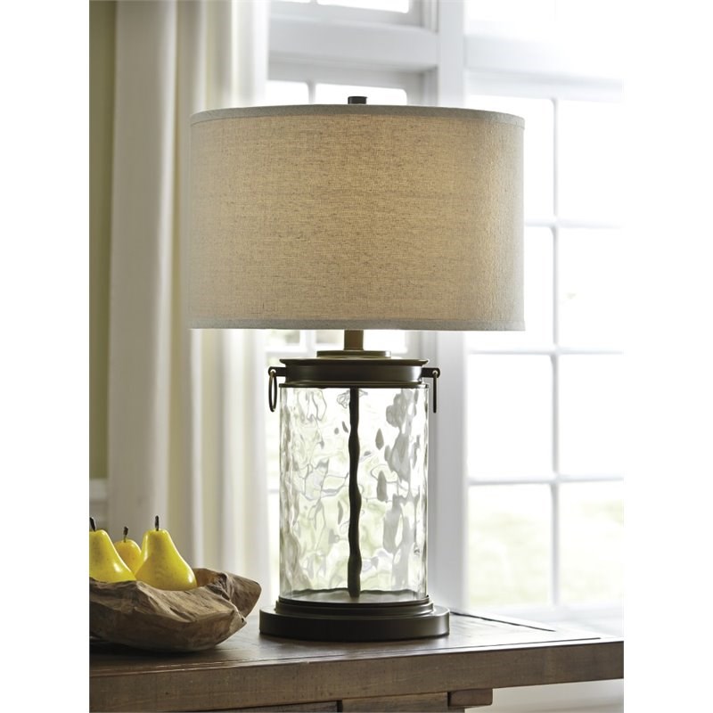 Ashley Furniture Tailynn Glass Table Lamp in Bronze Homesquare