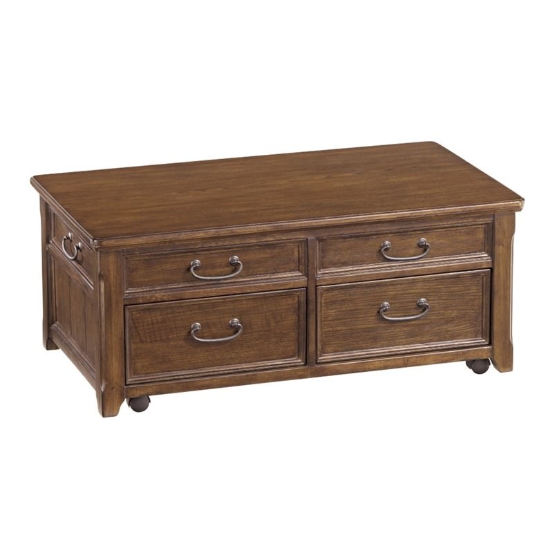Ashley Furniture Woodboro Lift Top Coffee Table in Dark Brown Homesquare