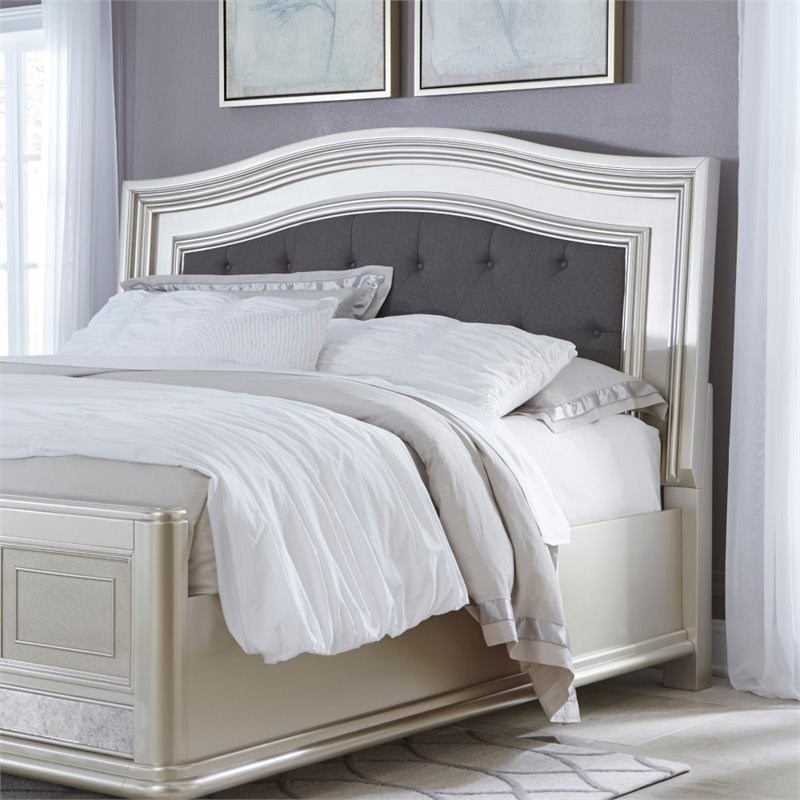 Ashley Furniture Coralayne King Upholstered Headboard in Silver ...