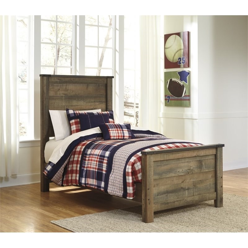 Ashley Furniture Trinell Twin Panel Bed in Brown