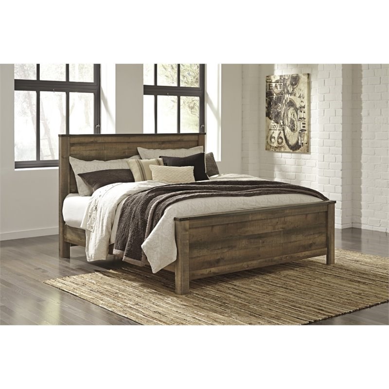 Ashley Furniture Trinell King Panel Bed in Brown