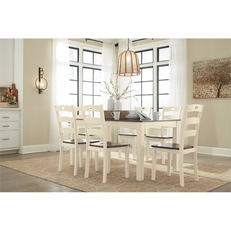 Signature Design by Ashley Woodanville 7-Piece Engineered Wood Dining Set-Brown