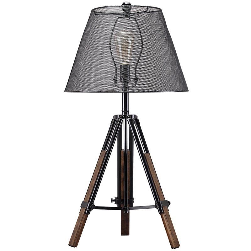 Ashley Furniture Leolyn Metal Table Lamp in Black and Brown