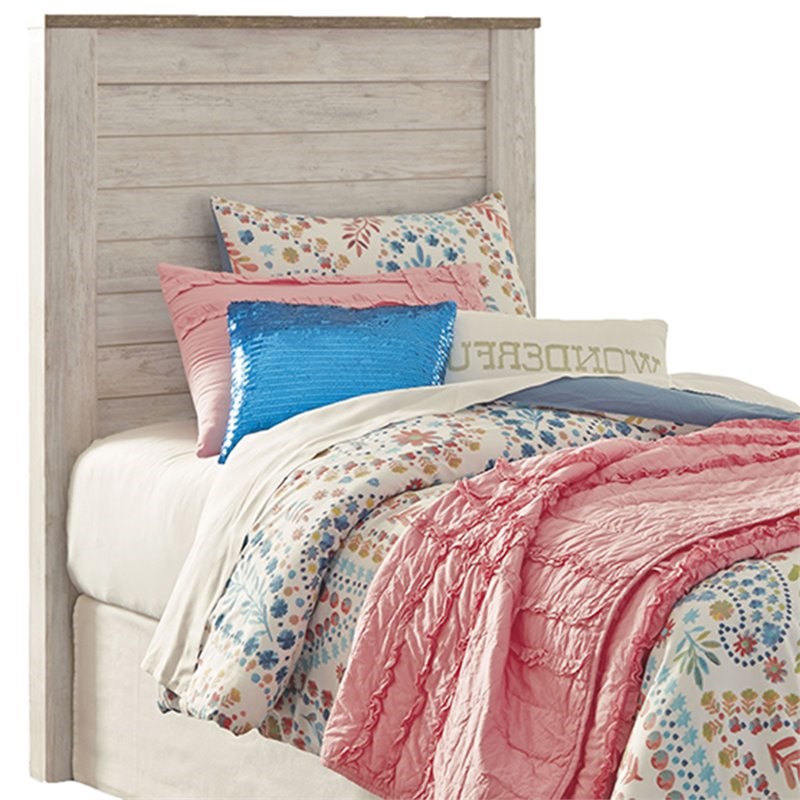 Ashley Furniture Willowton Adjustable Twin Panel Headboard In White ...