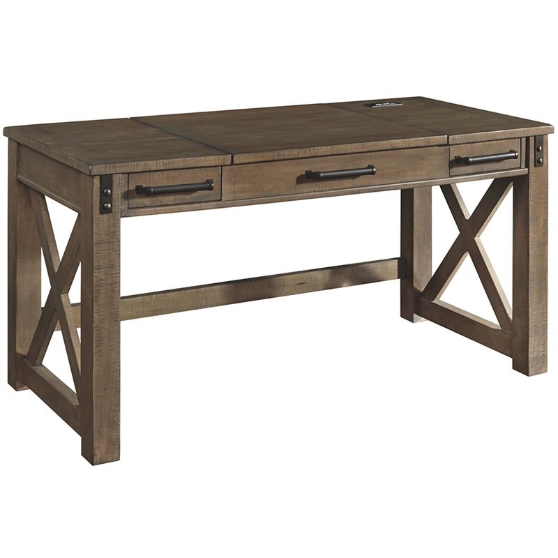 Ashley Furniture Aldwin Lift Top Writing Desk with USB Ports in Gray