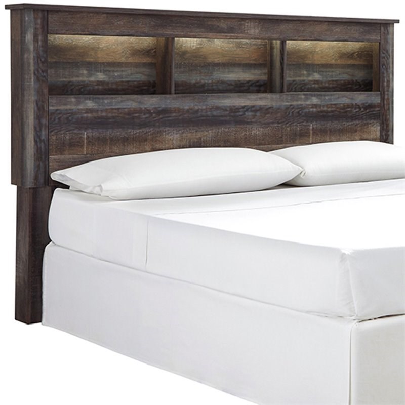Ashley Furniture Drystan King California King Bookcase LED Headboard