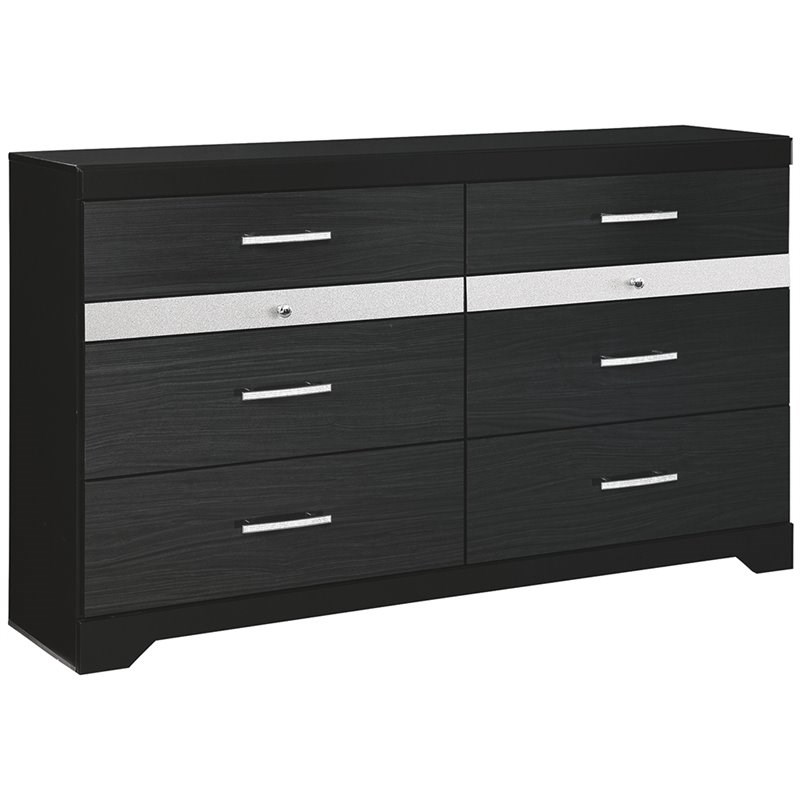 Ashley Furniture Starberry 8 Drawer Double Dresser in Black