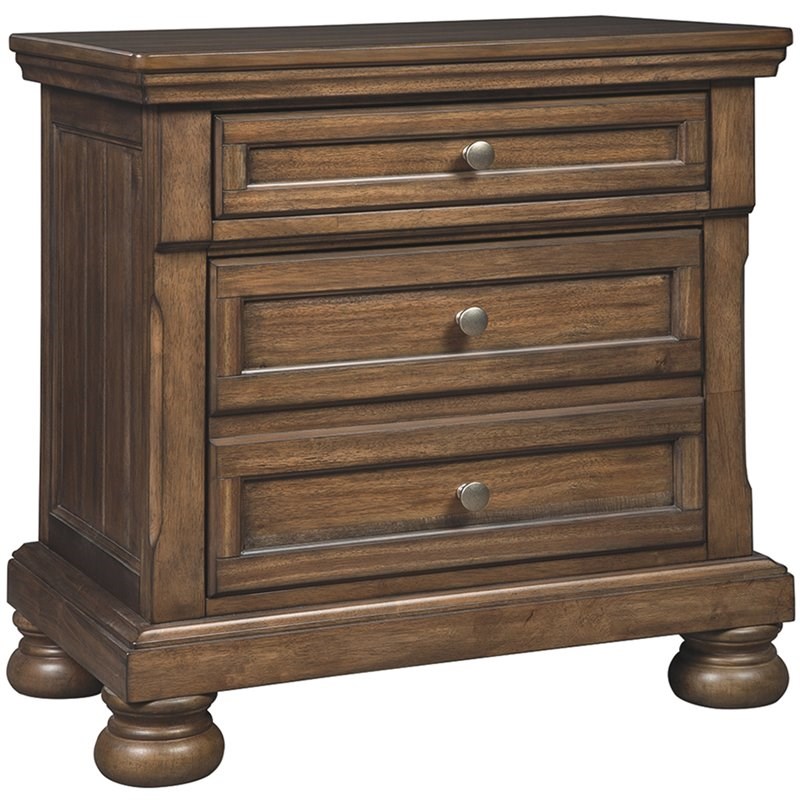 ashley furniture flynnter 2 drawer nightstand in tobacco brown b71992